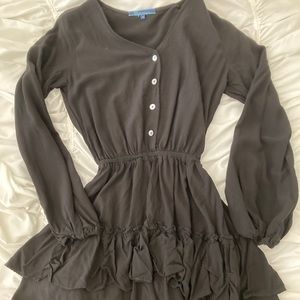 Black Long Sleeve Mini Dress